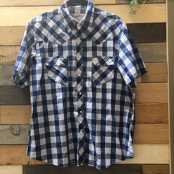 Wrangler Western Plaid Button Down Shirt XL - Picture 2 of 7